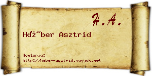 Héber Asztrid névjegykártya